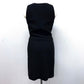 CHANEL 15C Beaded V-neck Button-front Sleeveless Knee-Length Tweed Dress in Black