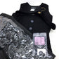 CHANEL 15C Beaded V-neck Button-front Sleeveless Knee-Length Tweed Dress in Black