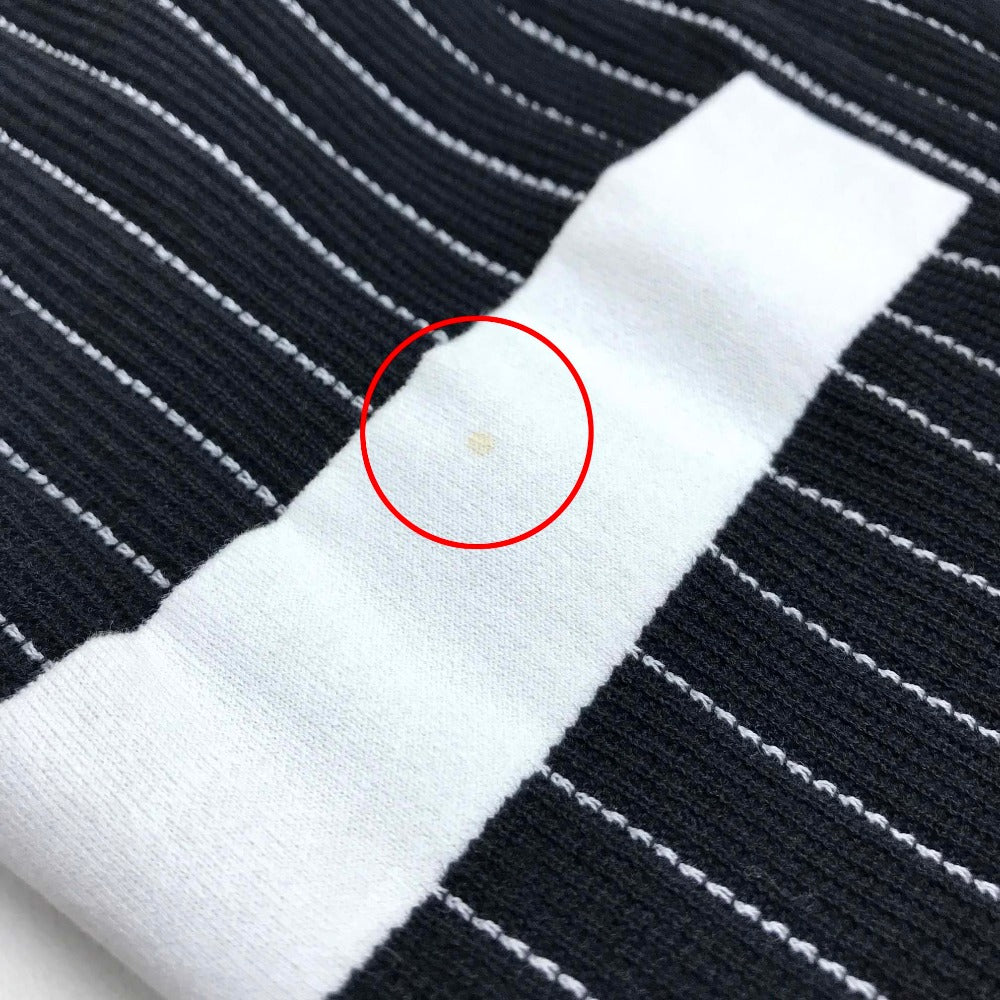 CHANEL P51624 15S ストライプ アパレル 襟付き 半袖ワンピース ひざ丈 ワンピース レディース ブラック×ホワイト