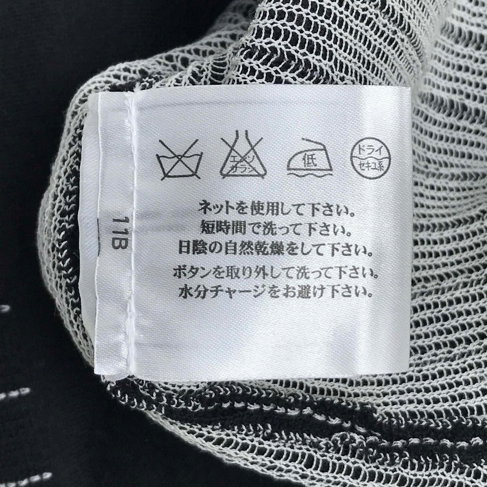 CHANEL P51624 15S ストライプ アパレル 襟付き 半袖ワンピース ひざ丈 ワンピース レディース ブラック×ホワイト