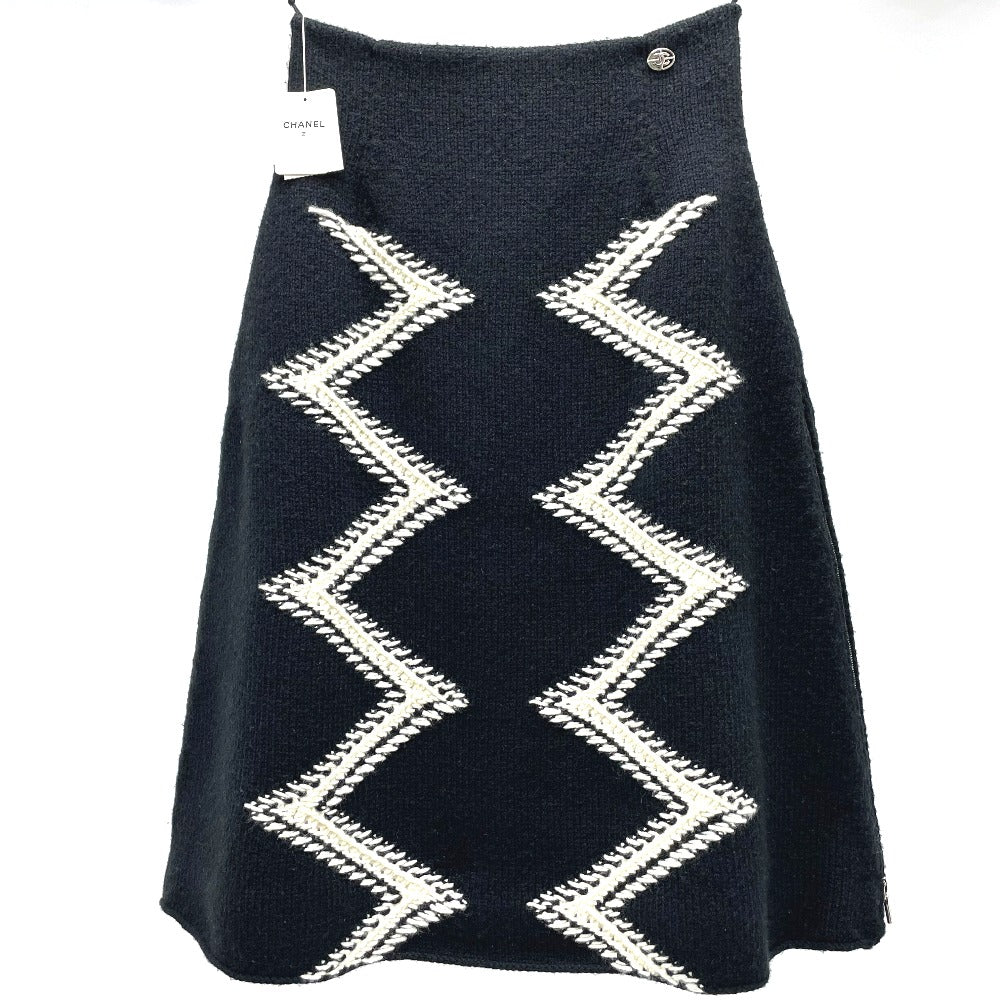 CHANEL P55435K07229 16K Side Double Zip Bottoms Skirt Wool/Cashmere Women's Black