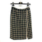 CHANEL P70539 Check Tweed Chain Skirt, 21SS, Silk, Women's, Black/Beige