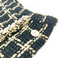 CHANEL P70539 Check Tweed Chain Skirt, 21SS, Silk, Women's, Black/Beige