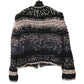 CHANEL P73552 CC Coco Mark Tweed Pearl Long Sleeve Jacket, Size 22B, Wool, Women's, Black/White/Light Pink