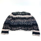 CHANEL P73552 CC Coco Mark Tweed Pearl Long Sleeve Jacket, Size 22B, Wool, Women's, Black/White/Light Pink