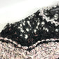 CHANEL P73552 CC Coco Mark Tweed Pearl Long Sleeve Jacket, Size 22B, Wool, Women's, Black/White/Light Pink
