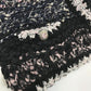 CHANEL P73552 CC Coco Mark Tweed Pearl Long Sleeve Jacket, Size 22B, Wool, Women's, Black/White/Light Pink
