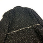 CHANEL P73115 Lamé Tweed Matelasse Coco Mark Button 22A Long Sleeve Nylon Coat, Women's, Black