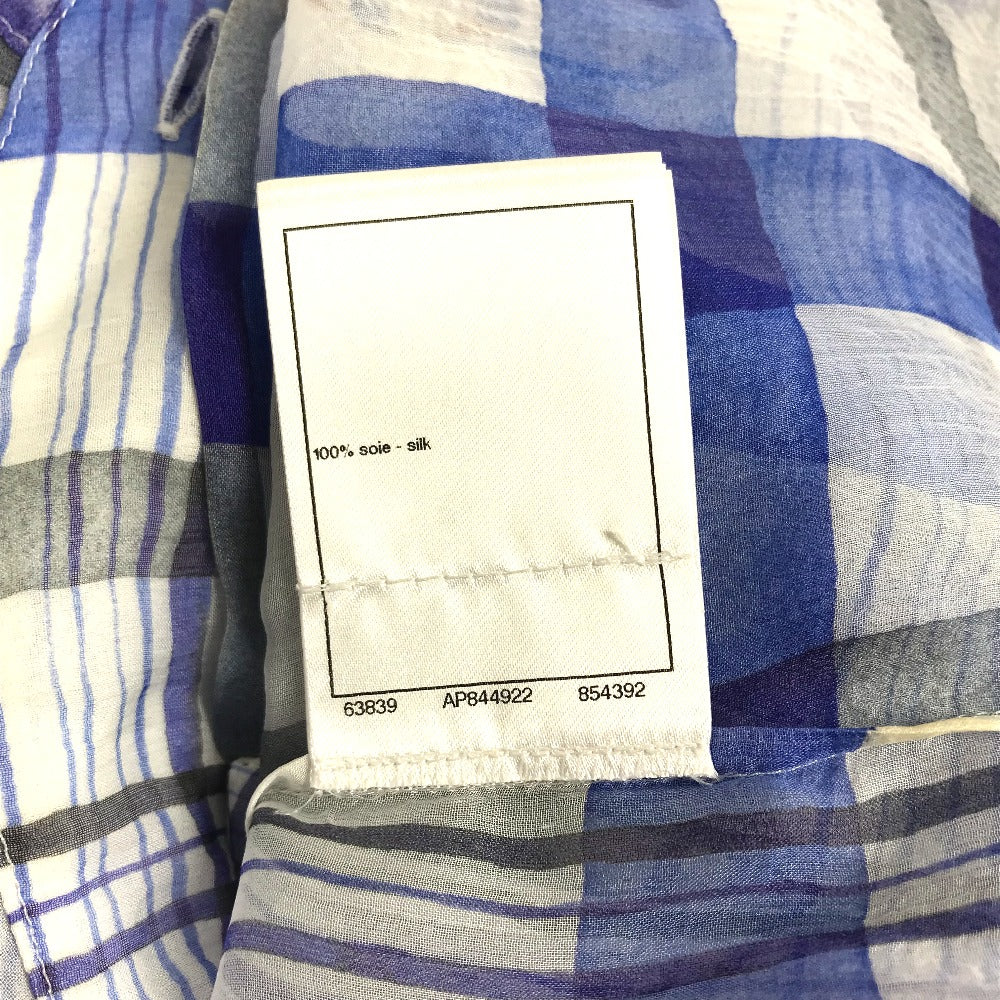 CHANEL P74508 CC ココマーク プリント モスリン トップス アパレル カットソー 長袖 ブラウス シルク レディース ホワイト