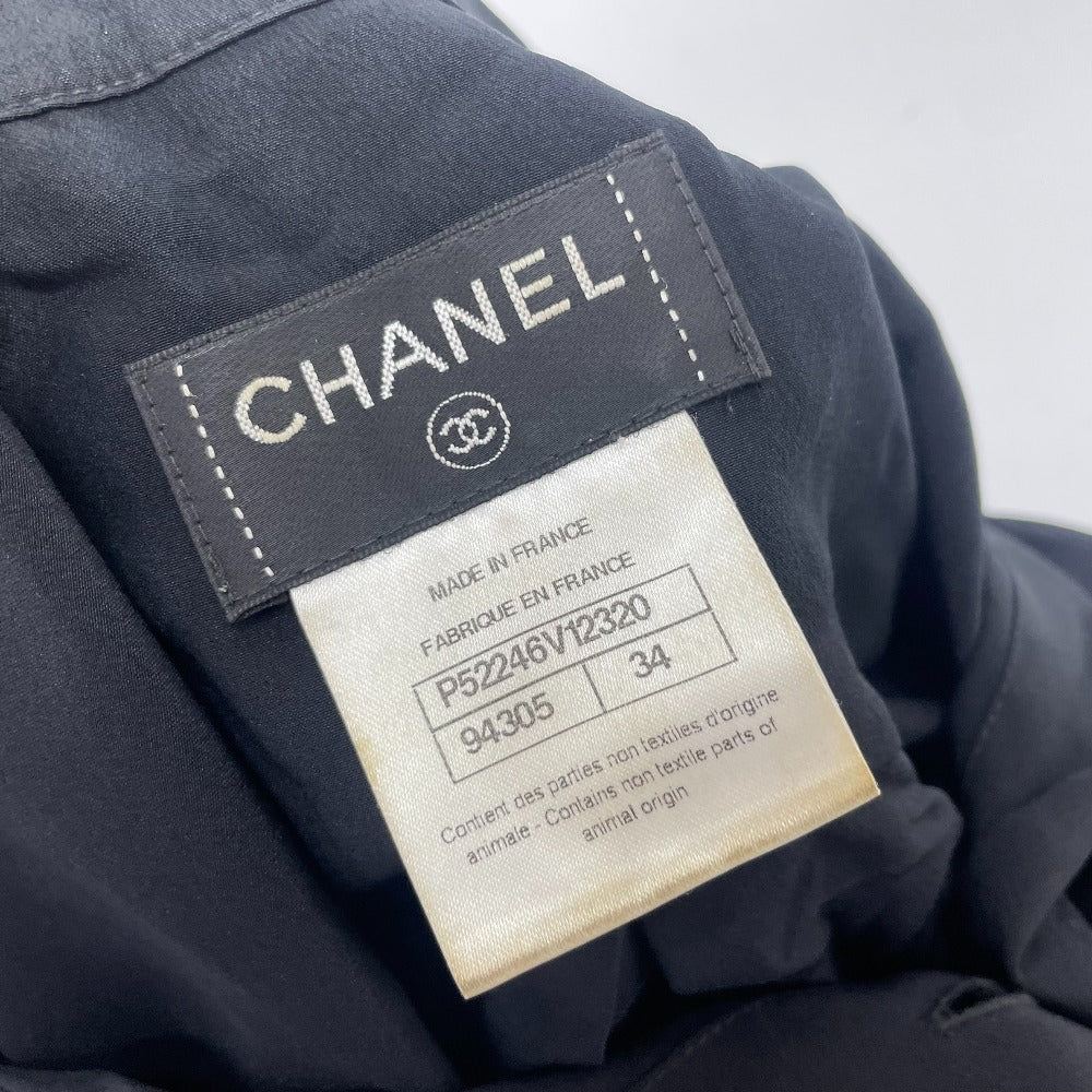CHANEL P52246 15B Tops Shirt Apparel Blouse Long Sleeve Shirt Silk Women's Black
