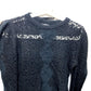 CHANEL P75692 CC Coco Mark Lace Rhinestone Sweater Long Sleeve Knit Alpaca Top Women's Black