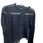 CHANEL P75692 CC Coco Mark Lace Rhinestone Sweater Long Sleeve Knit Alpaca Top Women's Black