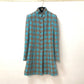 CHANEL P73646 Coco Mark CC Beaded Rhinestone Button Mixed Tweed 22K Wool Long Coat Women's Blue