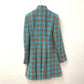 CHANEL P73646 Coco Mark CC Beaded Rhinestone Button Mixed Tweed 22K Wool Long Coat Women's Blue
