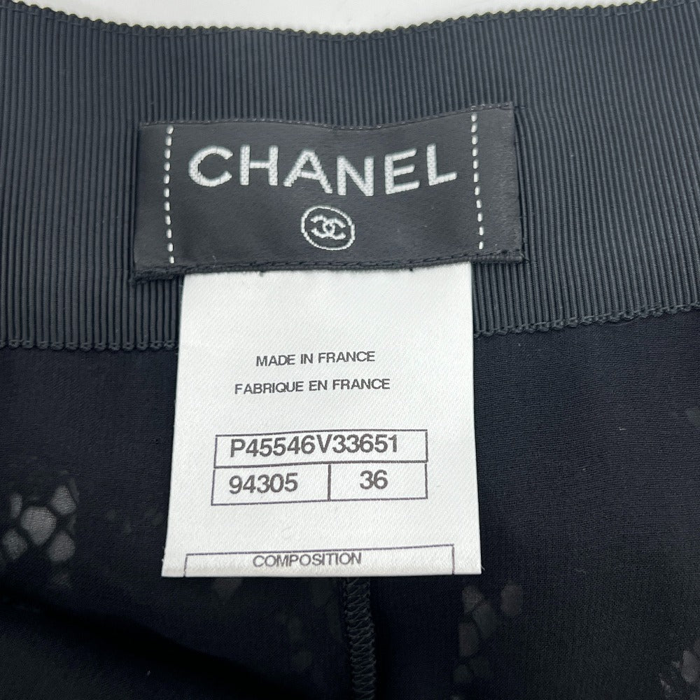 CHANEL P45546 13P 総レース ハーフパンツ CC ココマーク ショートパンツ ボトムス パンツ レーヨン レディース ブラック