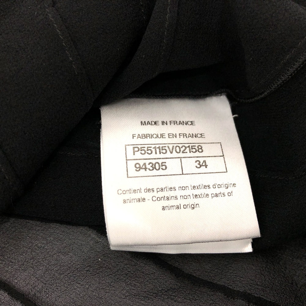 CHANEL P55115 アパレル 長袖 トップス シースルー カメリアブローチ ブラウス シースルーブラウス 長袖 トップス アパレル ブラウス シルク レディース ブラック