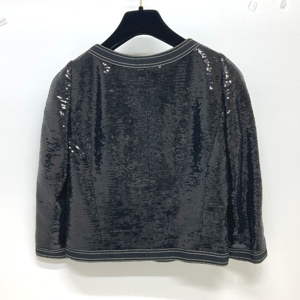 CHANEL P45044 スパンコール 七分袖 アウター 上着 アパレル ジャケット スパンコール レディース ブラック