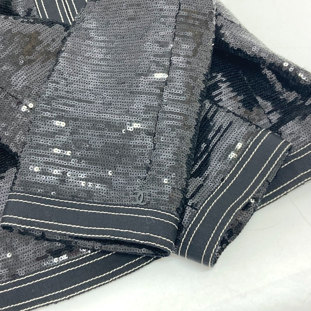 CHANEL P45044 スパンコール 七分袖 アウター 上着 アパレル ジャケット スパンコール レディース ブラック