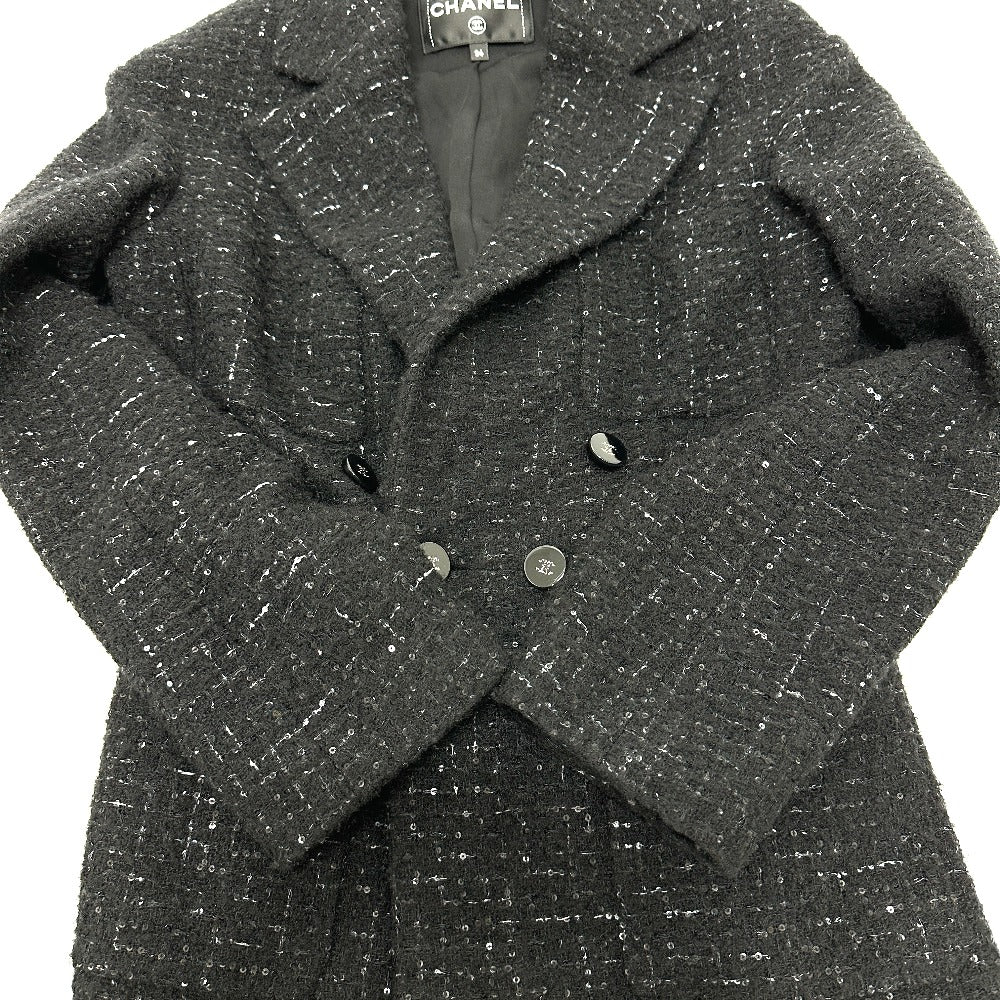 CHANEL P78012 24B Glitter Tweed apparel Jacket tweed Black Used