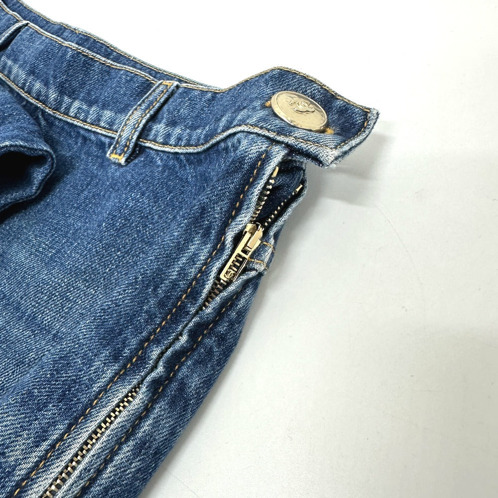 CHANEL P78312 24K ワイド アパレル デニムパンツ デニム レディース ブルー
