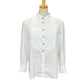 CHANEL P59362 18A Rhinestone Button Ruffle Apparel Blouse, Long Sleeve, Cotton, Women's, White