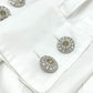 CHANEL P59362 18A Rhinestone Button Ruffle Apparel Blouse, Long Sleeve, Cotton, Women's, White