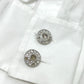CHANEL P59362 18A Rhinestone Button Ruffle Apparel Blouse, Long Sleeve, Cotton, Women's, White