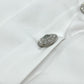 CHANEL P59362 18A Rhinestone Button Ruffle Apparel Blouse, Long Sleeve, Cotton, Women's, White