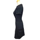 CHANEL P36973 Jeweled Short Sleeve Knit Dress, Crew Neck, Knee-Length, Wool, Black