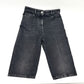 CHANEL P77640V69611 Spring/Summer 2023 (SS23) Camellia Jewel Button 3/4 Length Denim Pants, Cotton, Women's, Black