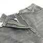 CHANEL P77640V69611 Spring/Summer 2023 (SS23) Camellia Jewel Button 3/4 Length Denim Pants, Cotton, Women's, Black