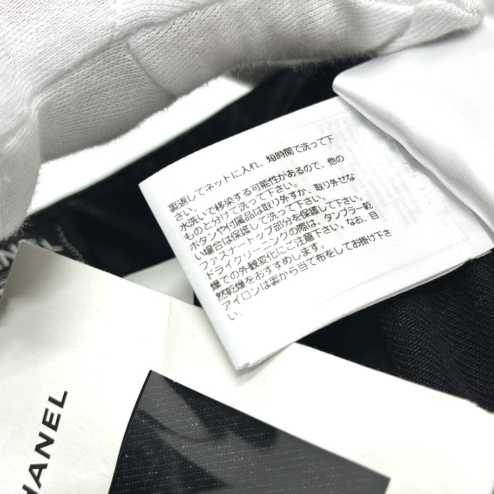 CHANEL P77640V69611 Spring/Summer 2023 (SS23) Camellia Jewel Button 3/4 Length Denim Pants, Cotton, Women's, Black