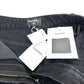 CHANEL P77640V69611 Spring/Summer 2023 (SS23) Camellia Jewel Button 3/4 Length Denim Pants, Cotton, Women's, Black