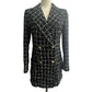 CHANEL P75797 23-24AW Camellia Button Apparel Outerwear Long Tweed Jacket Tweed Women's Black