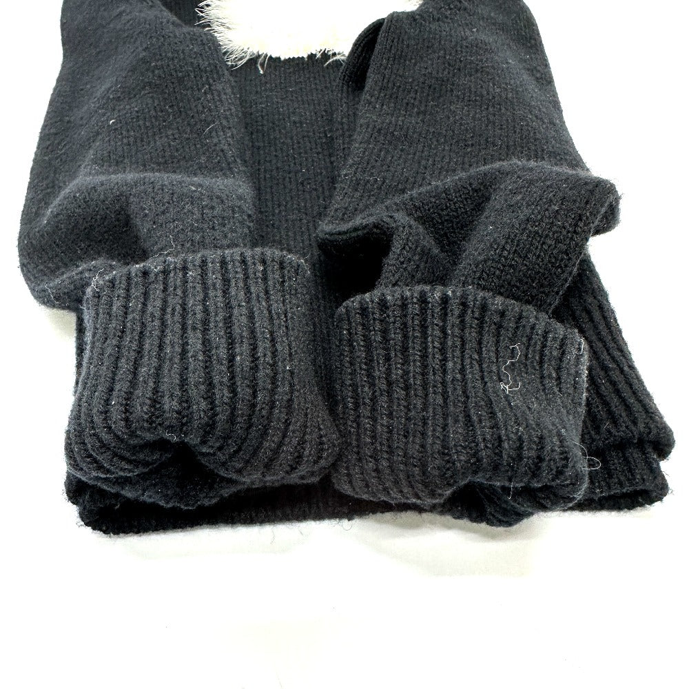 CHANEL P76044 24AW Coco Mark Fur Apparel Sweater Cashmere Women's Black