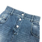 CHANEL P55976 Coco Mark Button Apparel Bottoms Knee-Length Denim Skirt Cotton Women's Blue