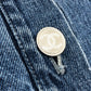 CHANEL P55976 Coco Mark Button Apparel Bottoms Knee-Length Denim Skirt Cotton Women's Blue