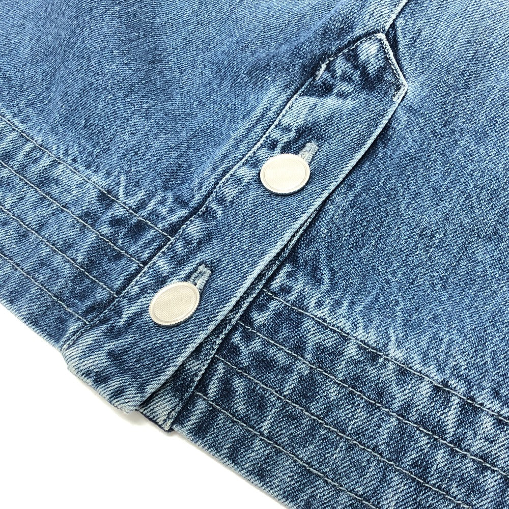 CHANEL P55976 Coco Mark Button Apparel Bottoms Knee-Length Denim Skirt Cotton Women's Blue