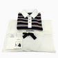 CHANEL P81003 26C Border Lion Button Apparel, 3/4 sleeve knit top, Bijoux buttons Polo shirt cotton Black/Brown Used