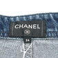 CHANEL P81258 26C Washed denim jeans Apparel Side CC Mark Straight Bottoms cargo pants Denim blue Used
