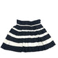 CHANEL Pleated Border Apparel Stripes skirt silk Black/White Used