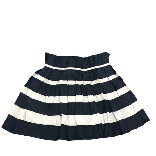 CHANEL Pleated Border Apparel Stripes skirt silk Black/White Used