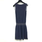 CHANEL CC Coco Mark Apparel Sleeveless Mini Dress with Ribbon, 15 Pieces, Cotton, Women's, Navy