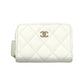 CHANEL AP0216 Matelasse Coco Mark Classic Zip Coin Purse in Caviar Leather, White