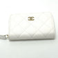 CHANEL AP0216 Matelasse Coco Mark Classic Zip Coin Purse in Caviar Leather, White