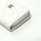CHANEL AP0216 Matelasse Coco Mark Classic Zip Coin Purse in Caviar Leather, White
