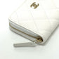 CHANEL AP0216 Matelasse Coco Mark Classic Zip Coin Purse in Caviar Leather, White
