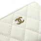 CHANEL AP0216 Matelasse Coco Mark Classic Zip Coin Purse in Caviar Leather, White