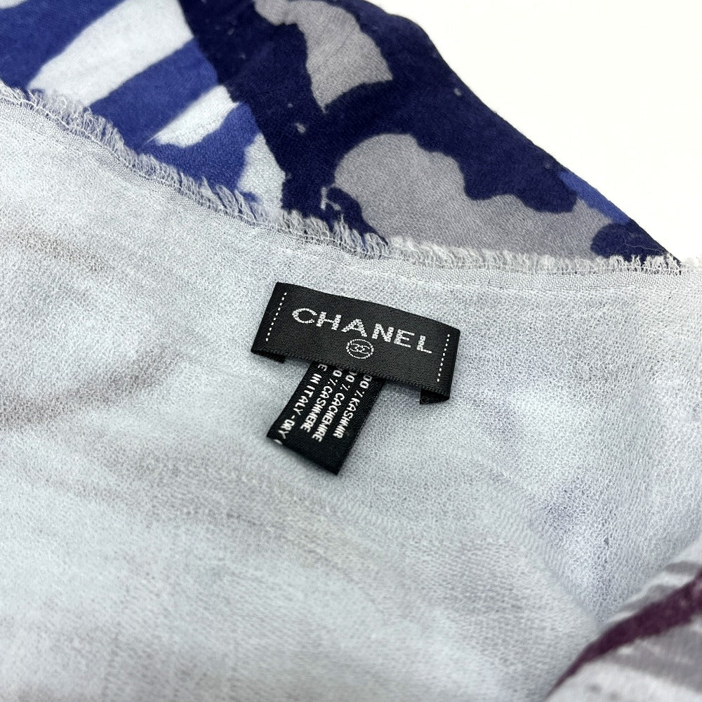 CHANEL No. 5 Perfume Apparel Large Stole/Scarf/Shawl Cashmere Women's Blue