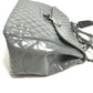CHANEL Logo Quilted 2-Way Chain Shoulder Bag in Grey Leather